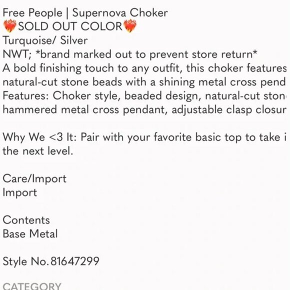 Free People NWT Supernova Choker in Blue - Picture 5 of 8